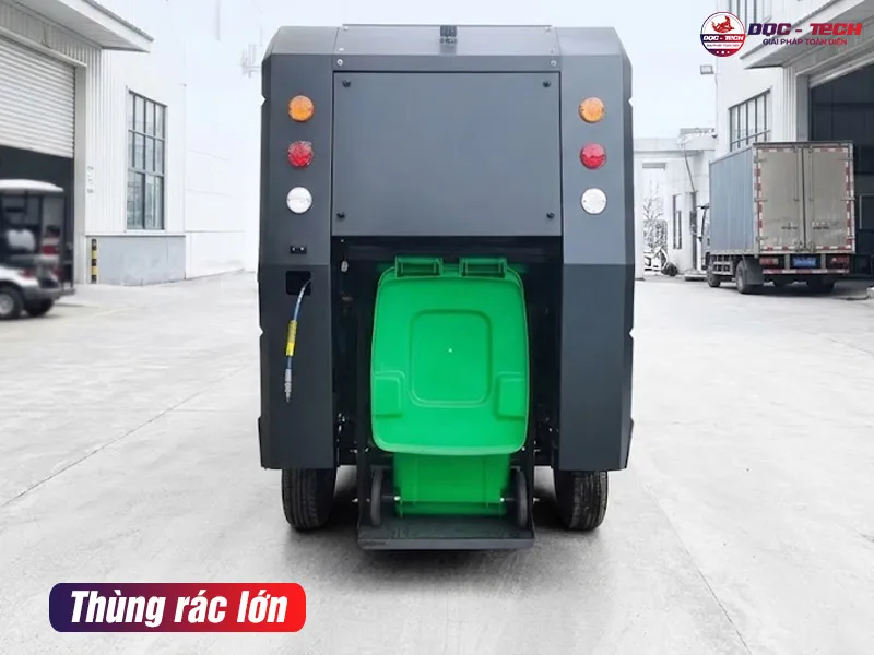 Thùng rác xe quét rác ngồi lái DQC Tech 14F