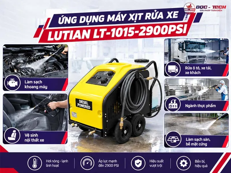 Ứng dụng máy xịt rửa xe Lutian LT-1015-2900PSI 