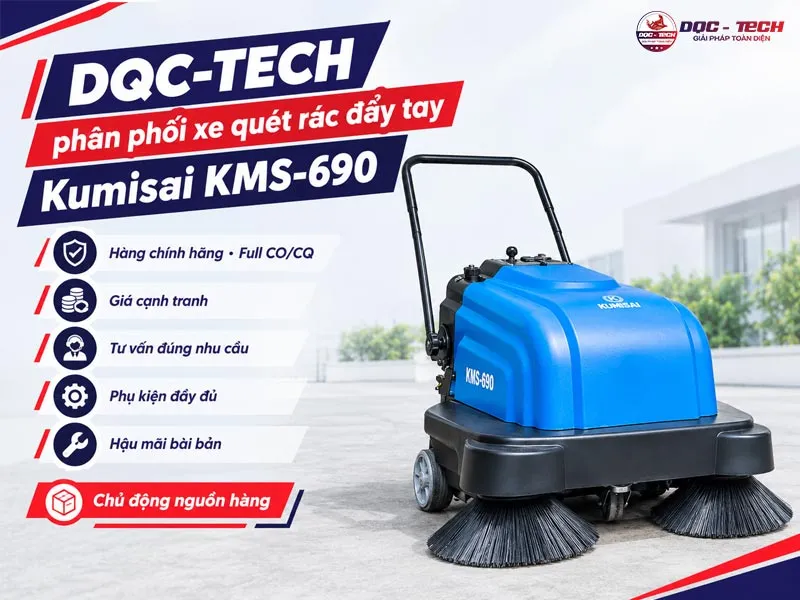 mua xe quét rác đẩy tay chạy ắc quy Kumisai KMS-690 mua xe quét rác đẩy tay chạy ắc quy Kumisai KMS-690