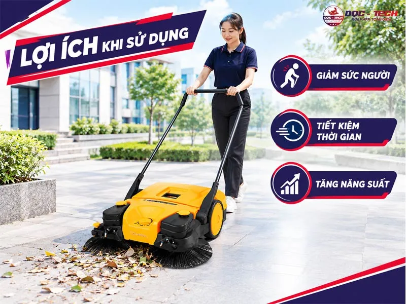 Lợi ích dùng xe quét rác đẩy tay Kumisai KMS 780E 