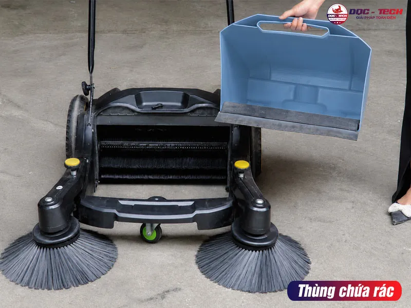 Thùng rác xe quét rác đường đẩy tay mini Kumisai KMS-70