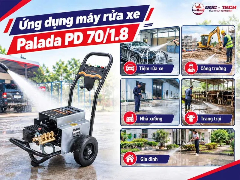 Ứng dụng máy rửa xe Palada PD 70/1.8 