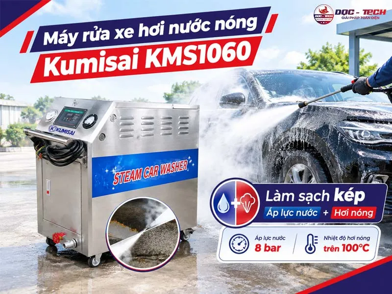 máy rửa xe hơi nước nóng Kumisai KMS1060 hiệu quả