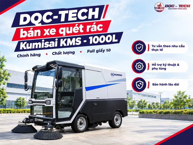 Bán xe quét rác ngồi lái Kumisai KMS - 1000L Bán xe quét rác ngồi lái Kumisai KMS - 1000L