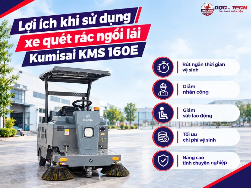 Lợi ích xe quét rác ngồi lái Kumisai KMS 160E
