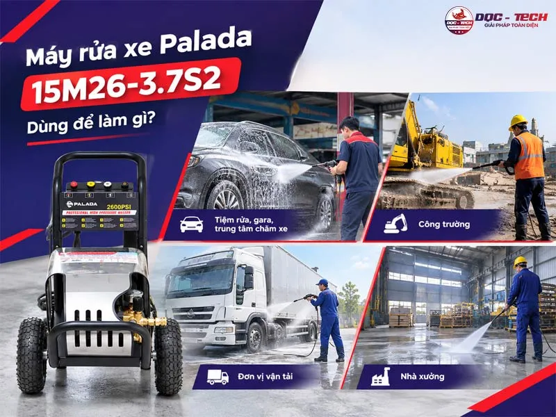Ứng dụng máy rửa xe Palada 15M26-3.7S2 Ứng dụng máy rửa xe Palada 15M26-3.7S2