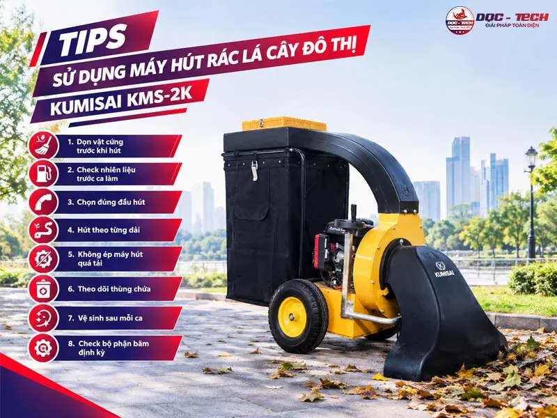 Tips dùng máy hút rác lá cây đô thị Kumisai KMS-2K