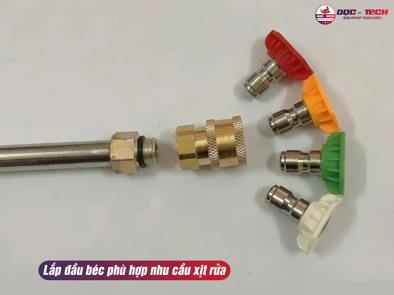 Lắp béc phun máy rửa xe cao áp Palada 20M36-7.5T4