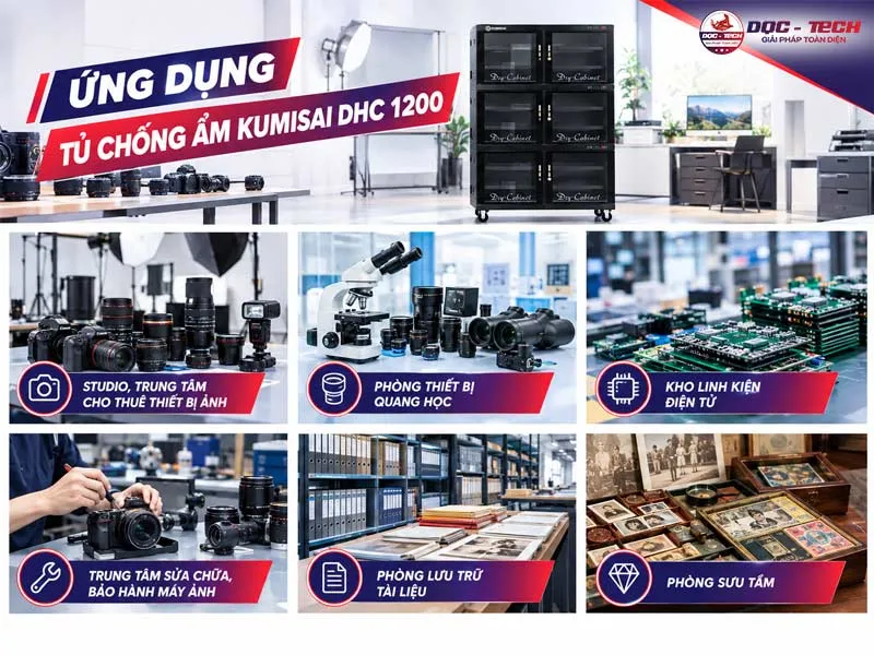 Ứng dụng tủ chống ẩm Kumisai DHC 1200