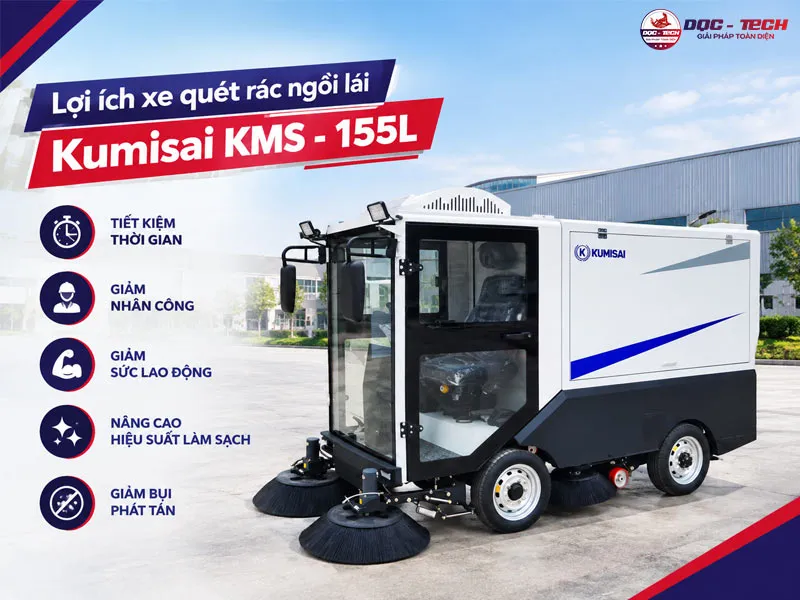 Lợi ích xe quét đường ngồi lái Kumisai KMS - 155L