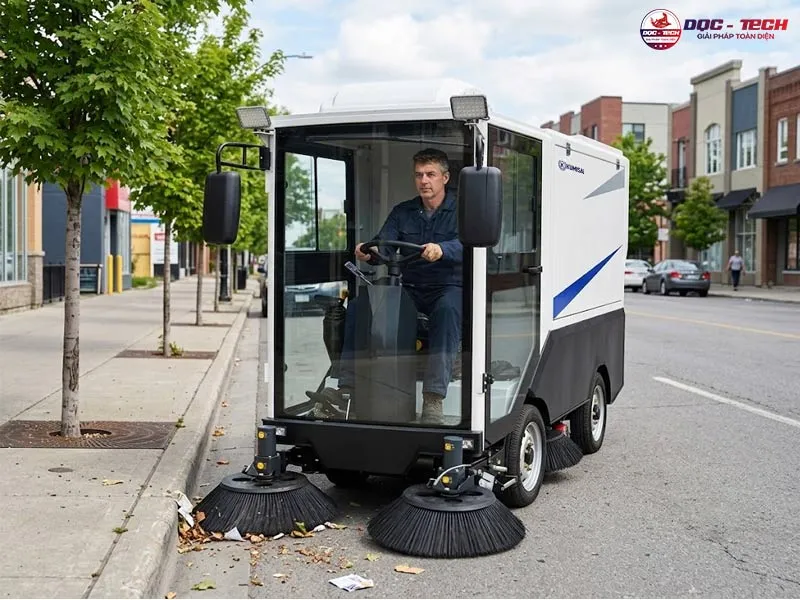 xe quét đường ngồi lái Kumisai KMS - 155L tiện dụng