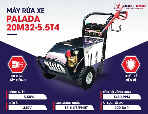 Máy rửa xe chuyên nghiệp Palada 20M32-5.5T4