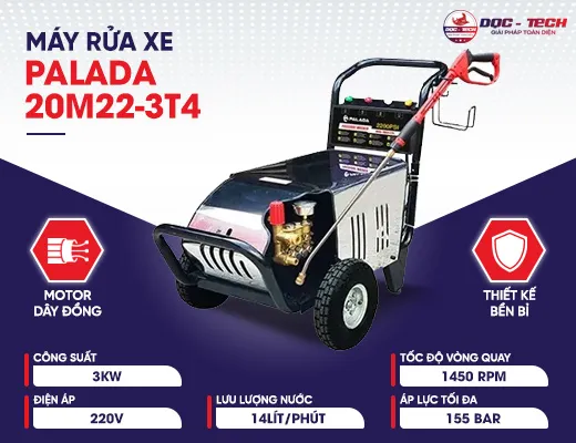 Máy rửa xe cao áp Palada 20M22-3T4