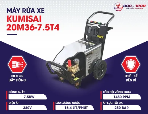 Máy rửa xe công nghiệp Kumisai 20M36-7.5T4