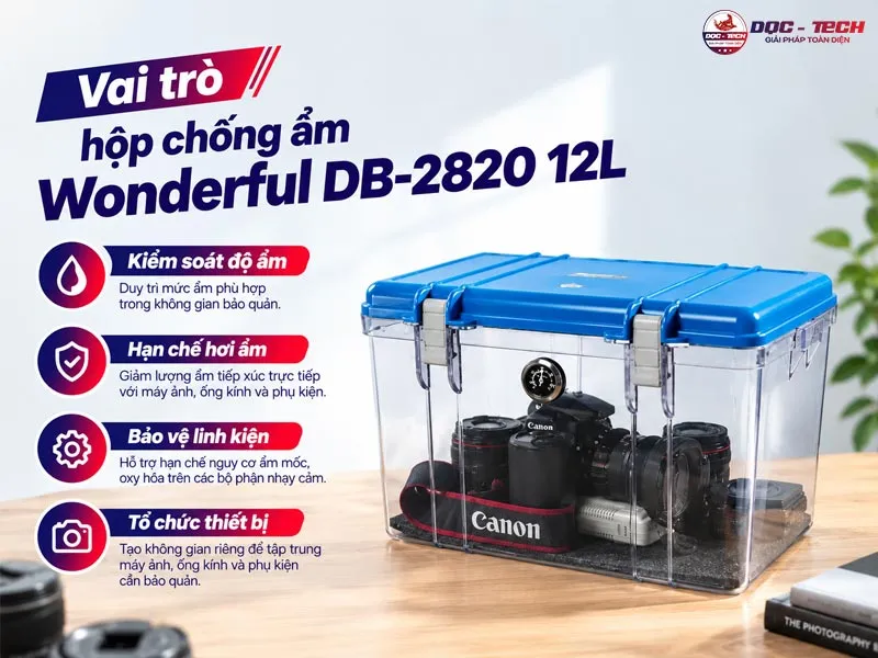 Vai trò hộp chống ẩm Wonderful DB-2820 12L