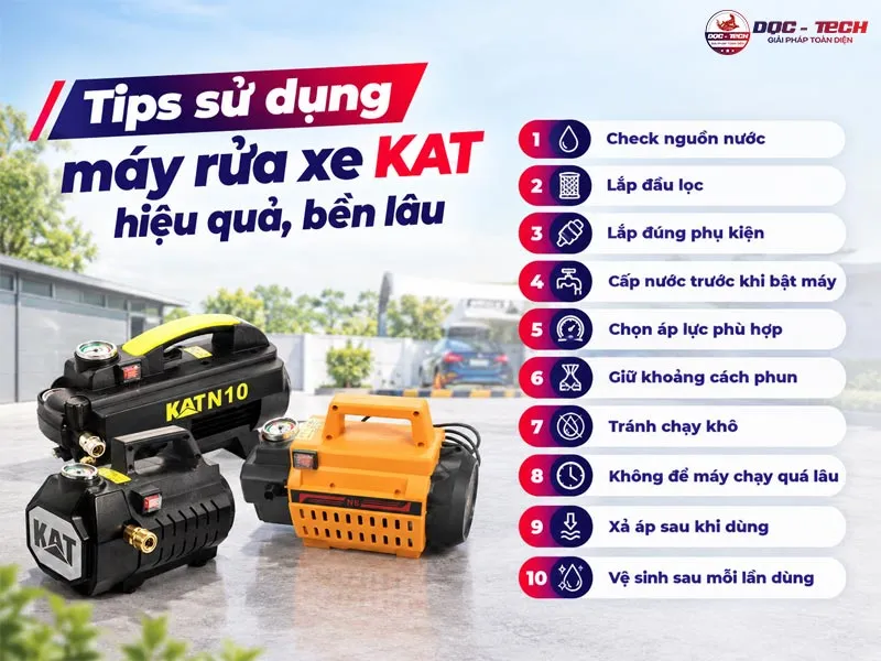 Cách sử dụng máy rửa xe KAT