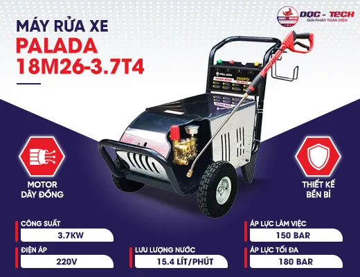 Máy phun rửa xe ô tô Palada 18M26-3.7T4
