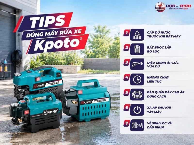 Tips dùng máy rửa xe Kpoto
