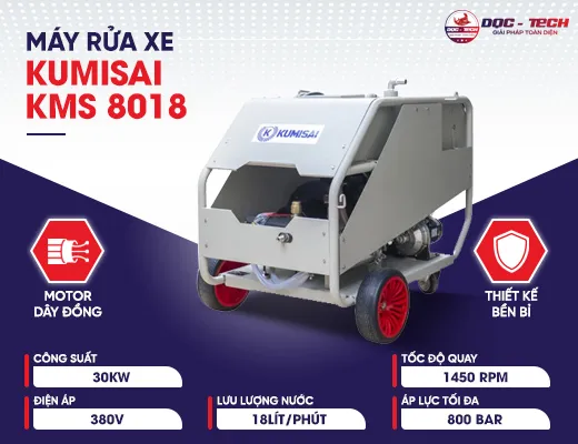 Máy rửa xe siêu cao áp Kumisai KMS 8018