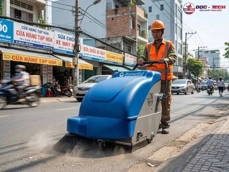 xe quét rác Fiorentini đẩy tay