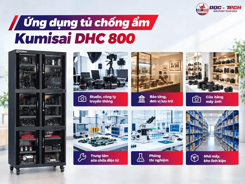 Ứng dụng tủ chống ẩm Kumisai DHC 800