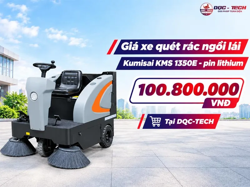 Giá máy quét công nghiệp ngồi lái Kumisai KMS 1350E - pin lithium