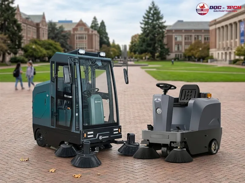 máy quét rác sân trường ngồi lái