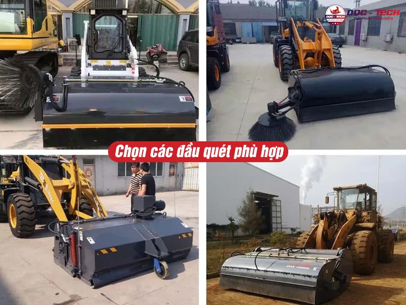 Chọn đầu quét xe quét rác Bobcat