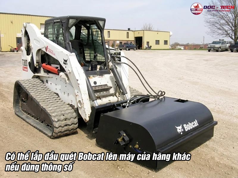 Lắp chổi xe quét rác Bobcat