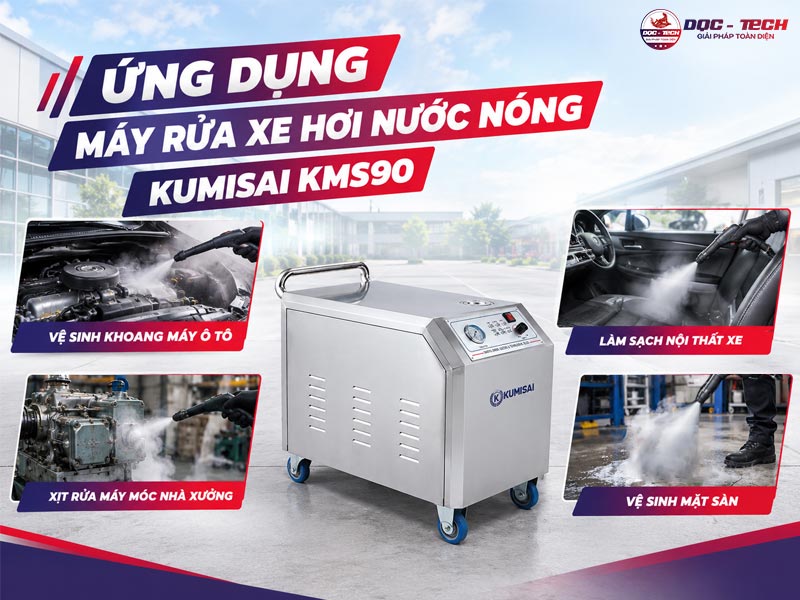 Ứng dụng máy rửa xe hơi nước nóng Kumisai KMS90