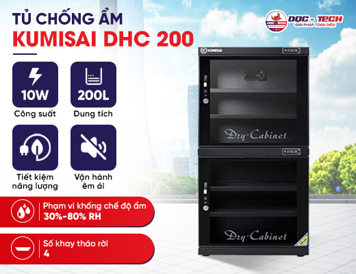 Tủ chống ẩm máy ảnh Kumisai DHC 200