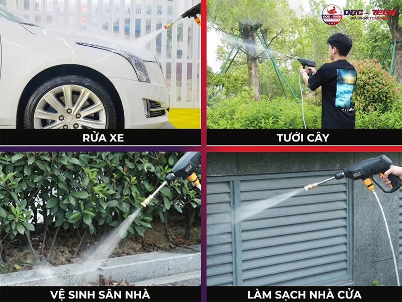 Ứng dụng máy rửa xe tưới cây
