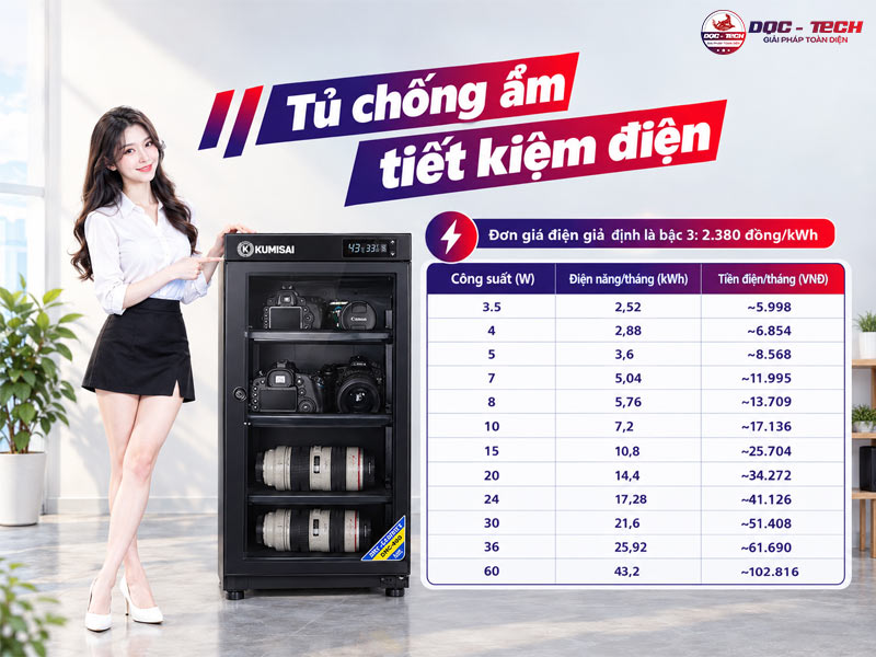 Tủ chống ẩm tiết kiệm điện