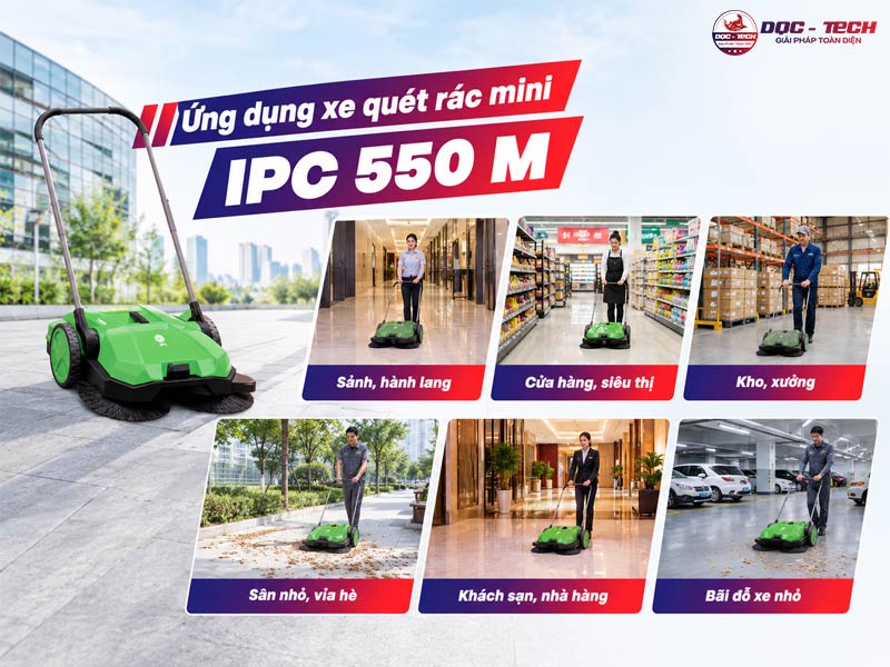 Ứng dụng xe quét rác đường mini IPC 550 M