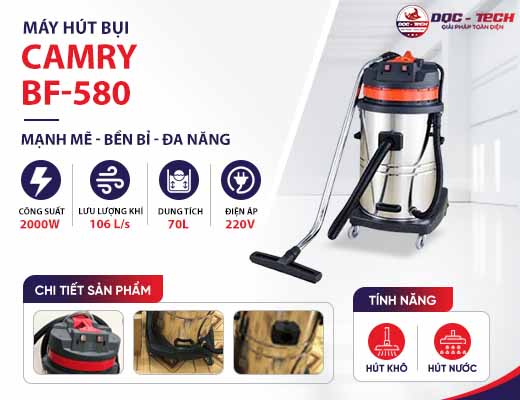 Máy hút bụi công nghiệp công suất lớn Camry BF-580