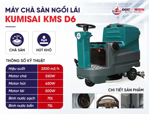 Máy chà sàn ngồi lái Kumisai KMS D6