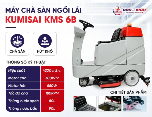 Máy chà sàn liên hợp ngồi lái Kumisai KMS 6B
