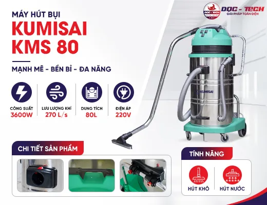 Máy hút bụi nhà xưởng Kumisai KMS80