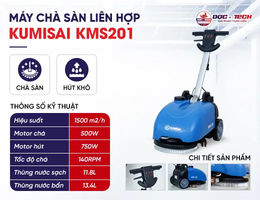 Máy chà sàn liên hợp mini Kumisai KMS201