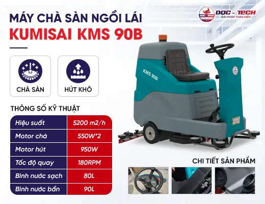 Máy chà sàn liên hợp ngồi lái Kumisai KMS 90B