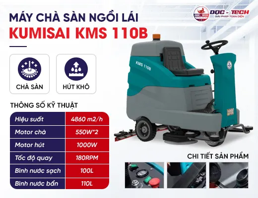 Máy chà sàn liên hợp ngồi lái Kumisai KMS 110B