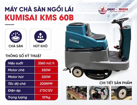 Máy chà sàn liên hợp ngồi lái Kumisai KMS 60B