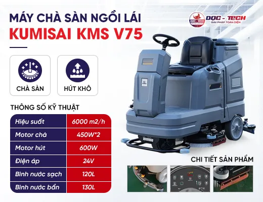 Máy chà sàn ngồi lái Kumisai KMS V75