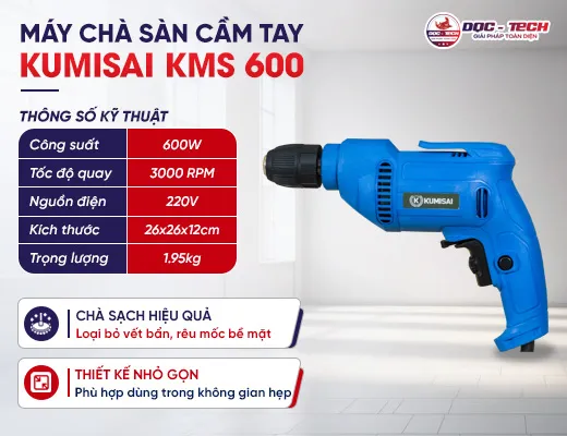 Máy chà sàn cầm tay Kumisai KMS 600