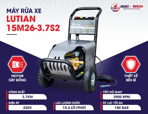 Máy rửa xe áp lực cao Lutian 2600PSI 15M26-3.7S2