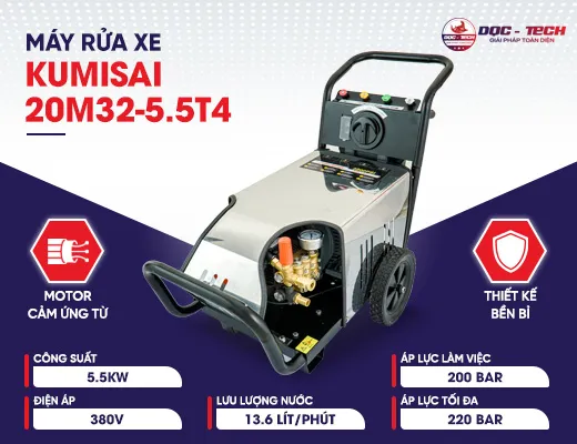 Máy rửa xe cao áp Kumisai 20M32-5.5T4 (tự động ngắt)