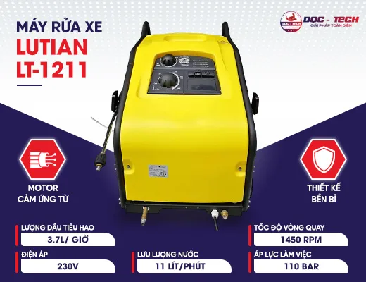 Máy rửa xe hơi nước nóng-lạnh Lutian LT-1211-1595PSI