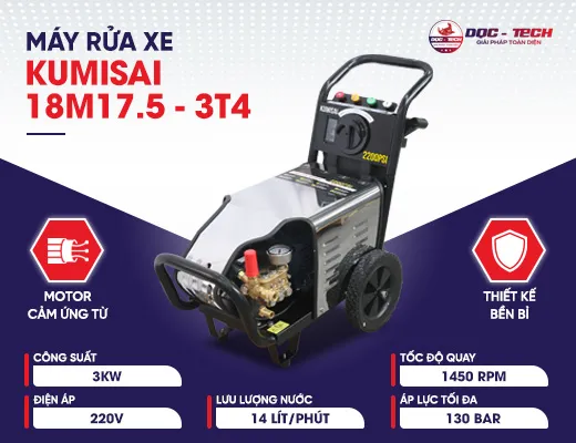 Máy rửa xe cao áp Kumisai 18M17.5-3T4