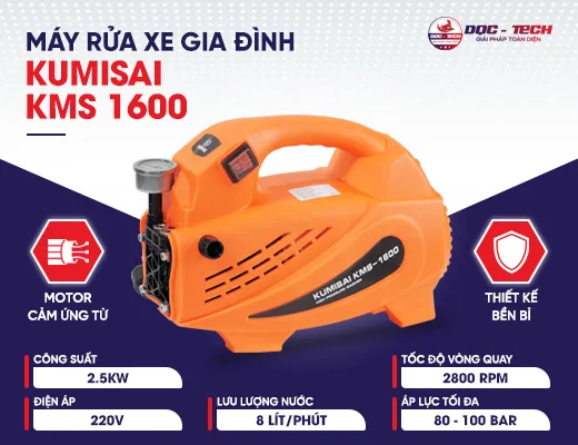 Máy rửa xe gia đình Kumisai KMS 1600