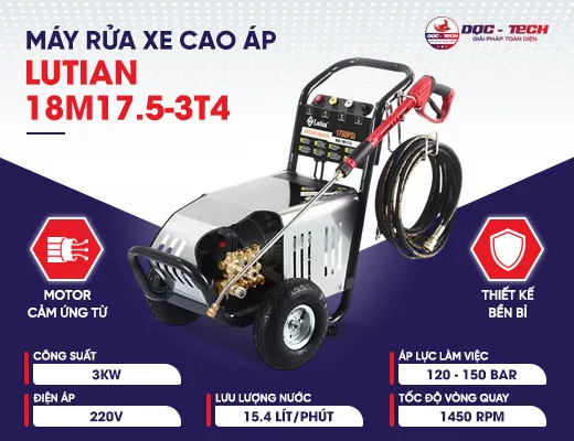 Máy rửa xe Lutian 1750PSI 18M17.5-3T4 3KW